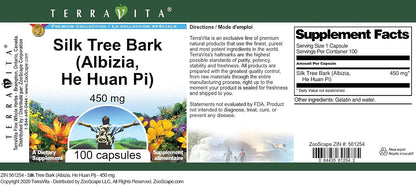 Silk Tree Bark (Albizia, He Huan Pi) - 450 mg (100 Capsules)