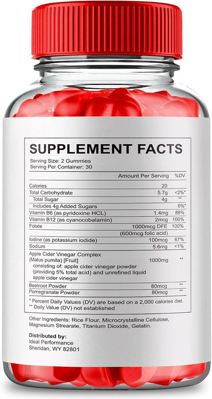 Keto Luxe + Gummies – ACV Keto Supplement with Vitamin B12 (2 Pack)