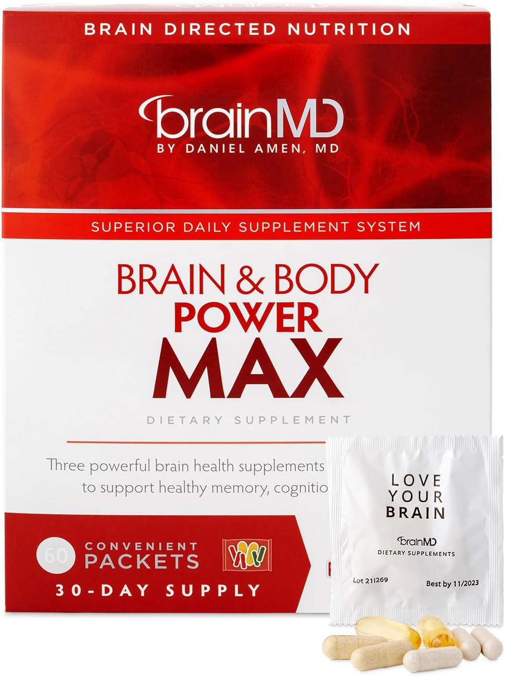 Dr. Amen brainMD Brain & Body Power Max - 420 Capsules - Complete Wellness Support Supplement - görsel 1