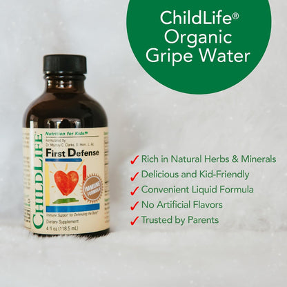 CHILDLIFE ESSENTIALS First Defence - Children's Immune Support Liquid with Elderberry & Zinc, 118 ml