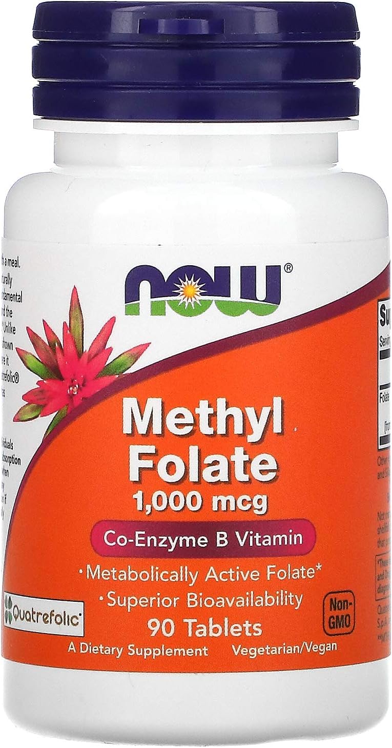 NOW Foods, Methyl Folate, 1,000 mcg, 90 Tablets - görsel 1