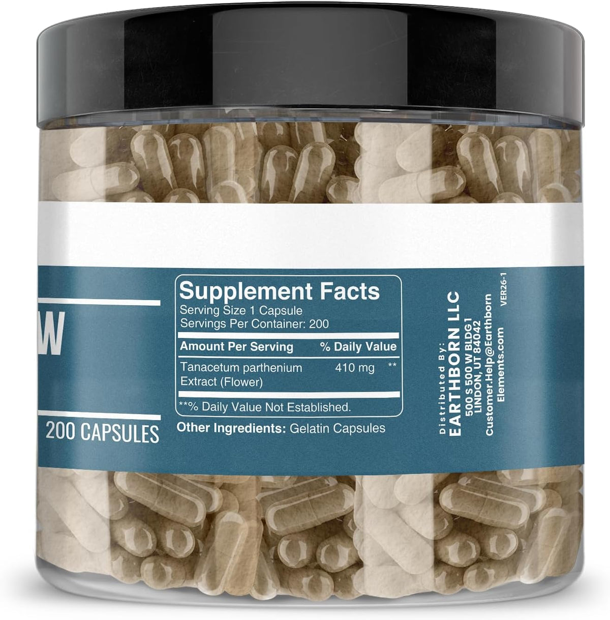 Earthborn Elements Feverfew Extract 200 Capsules, Pure & Unadulterated, No Additives - görsel 3