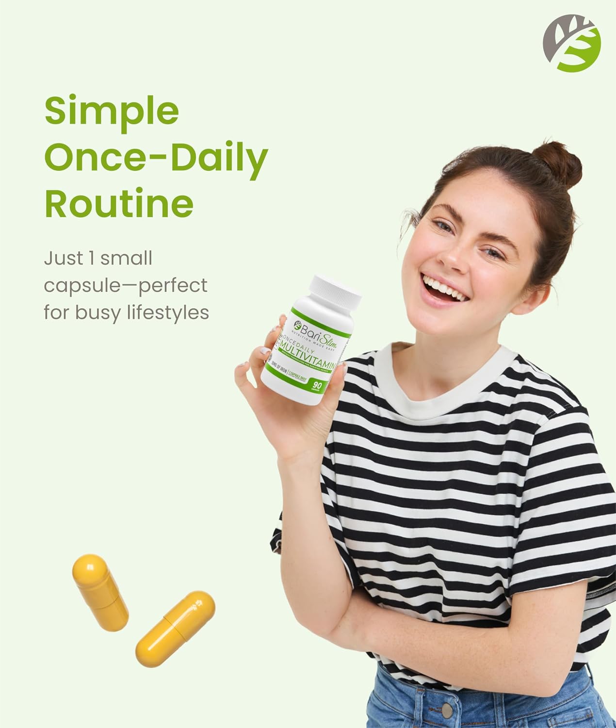 BariSlim Once Daily Bariatric Multivitamin Capsule - 18mg of Iron - 90 Day Supply - görsel 7