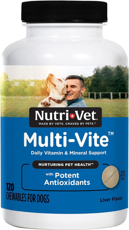 Nutri-Vet Multi-Vite Chewables for Adult Dogs - Daily Multivitamin with Minerals, 60 Chews