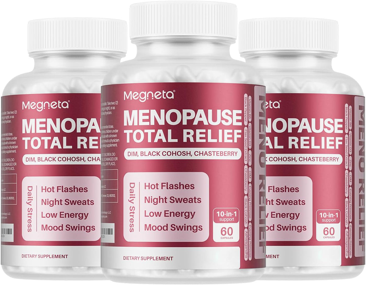 MEGNETA Menopause Care - with DIM, Black Cohosh, Chasteberry, Evening Primrose, Flaxseed & Ashwagandha, 60 Capsules - görsel 4