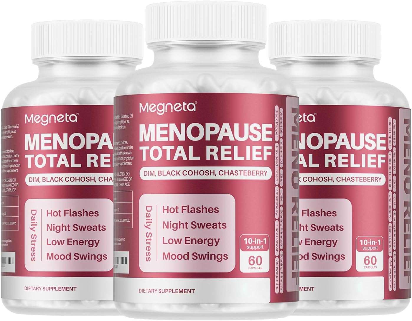 Menopause Support with DIM, Black Cohosh, Chasteberry, Evening Primrose, Linseed & Ashwagandha, 180 Capsules - görsel 1