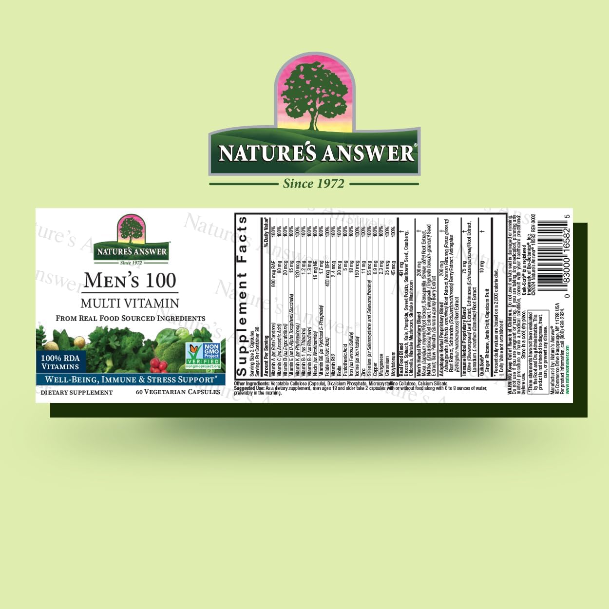 Nature's Answer Men's 100 Multivitamin, 60 Vegetarian Capsules - görsel 2