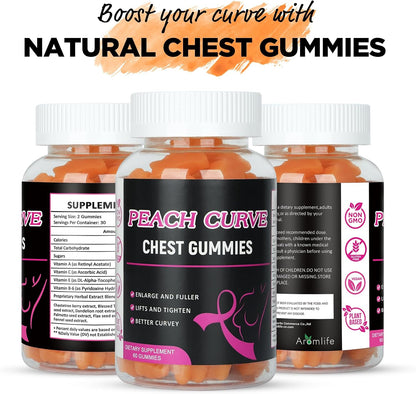 Aromlife Chest Gummies – Herbal Gummy with Vitamins A, C, E, B6, Peach Flavour, 60 Count