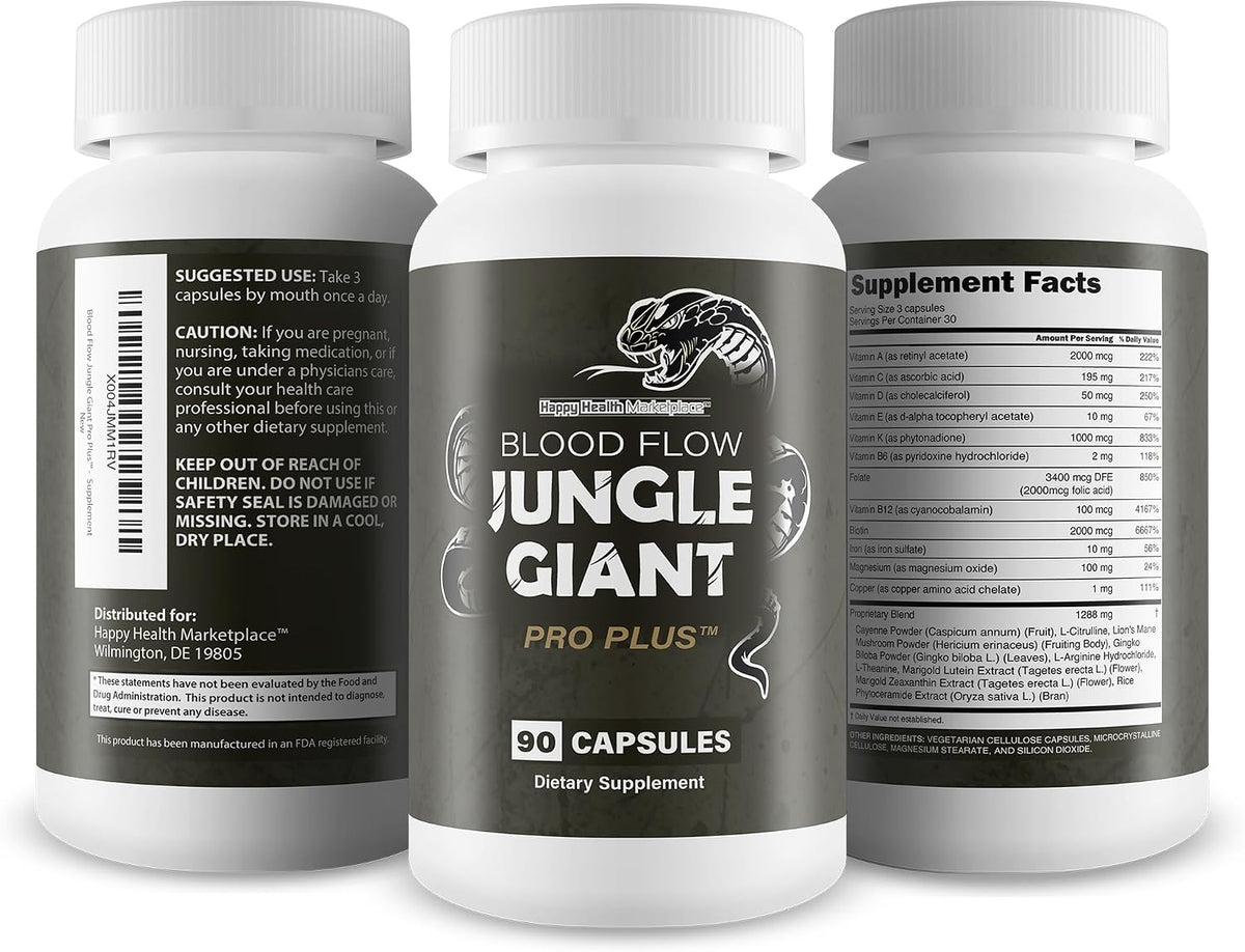 Blood Flow Jungle Giant Pro Plus – Improved Formula – Circulation Support Supplement for Men - görsel 4