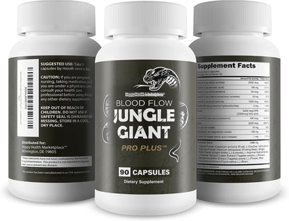 Blood Flow Jungle Giant Pro Plus – Improved Formula – Circulation Support Supplement for Men