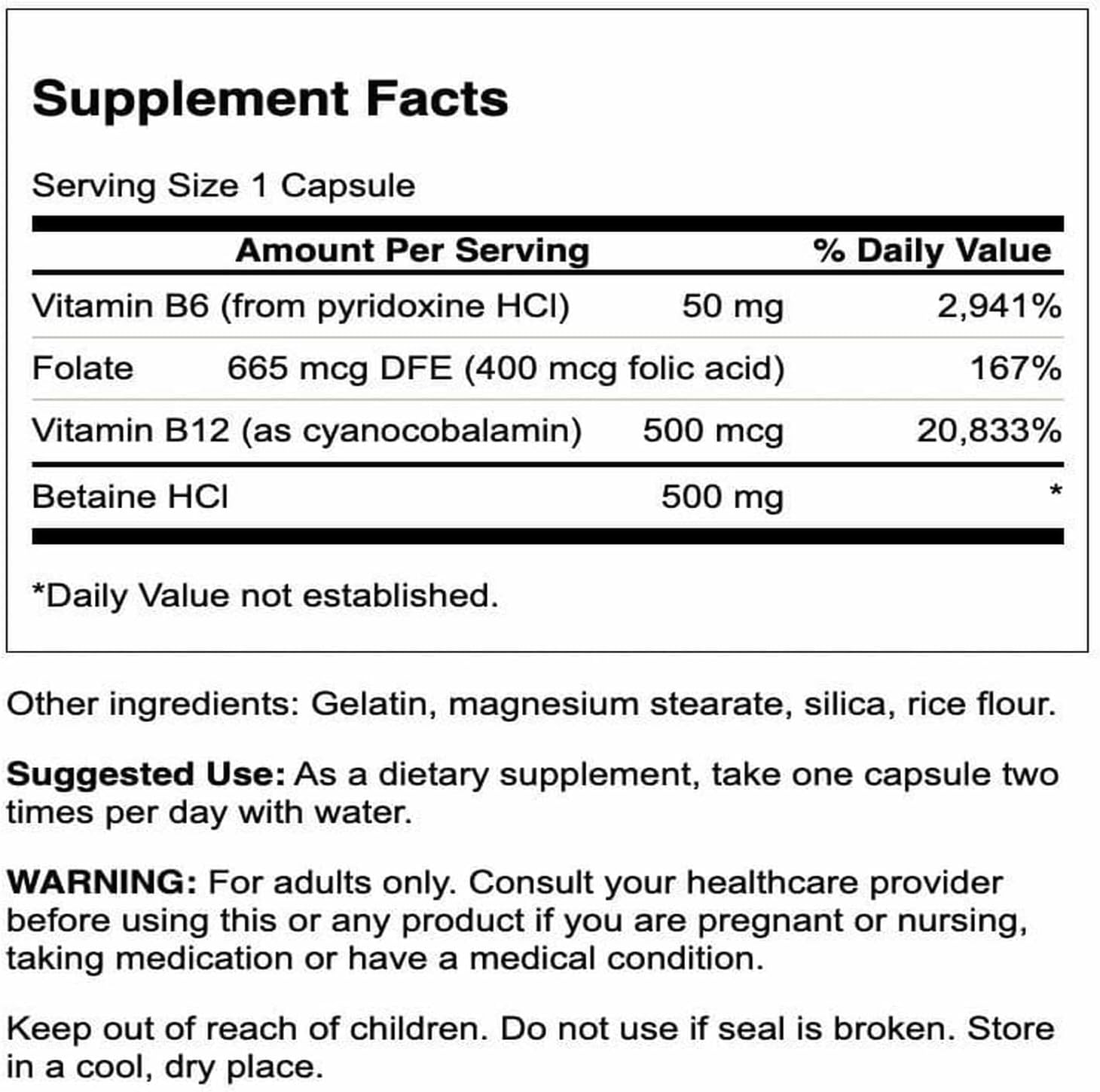 Swanson Homocysteine Formula, 120 Capsules - görsel 2