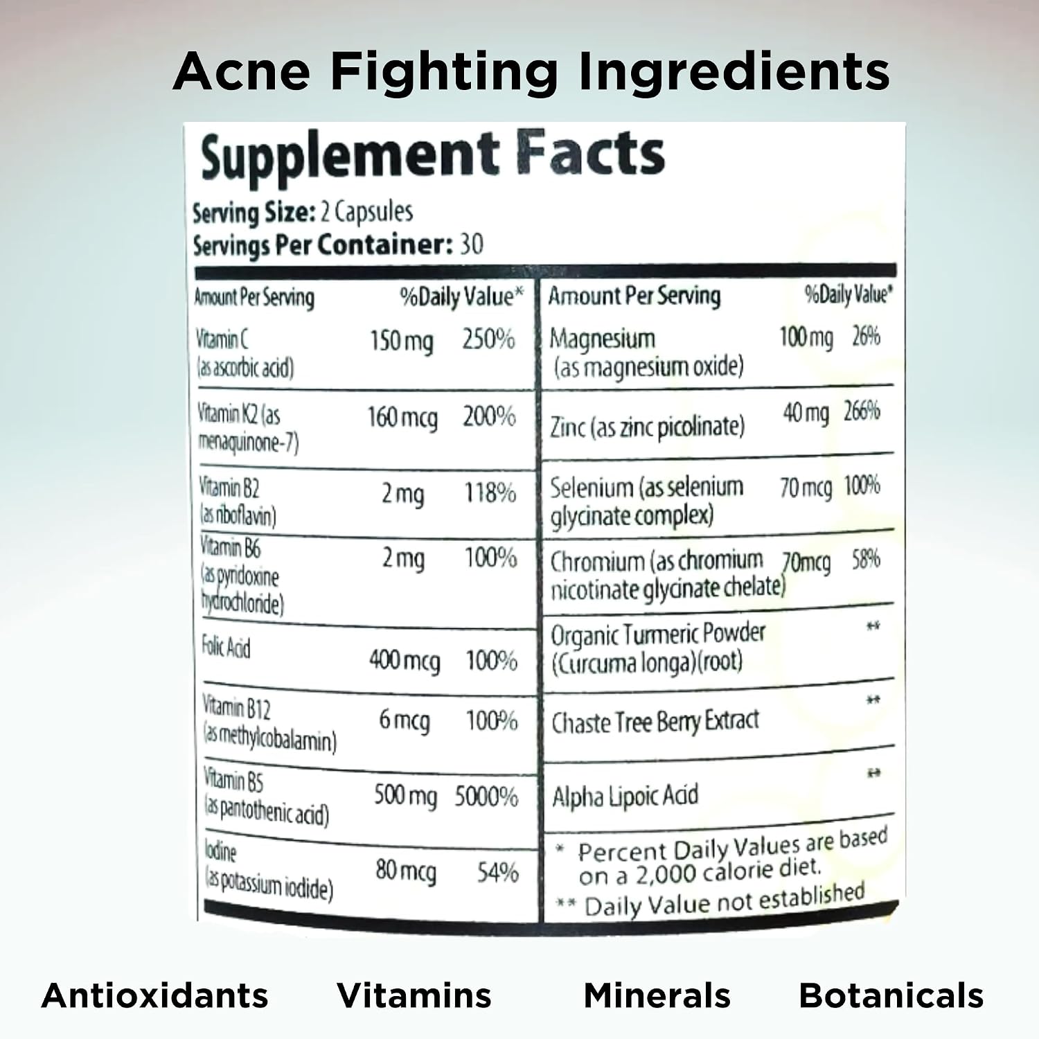 Clear Skin Acne Vitamin System - 60 Capsules (2-Pack) - görsel 7