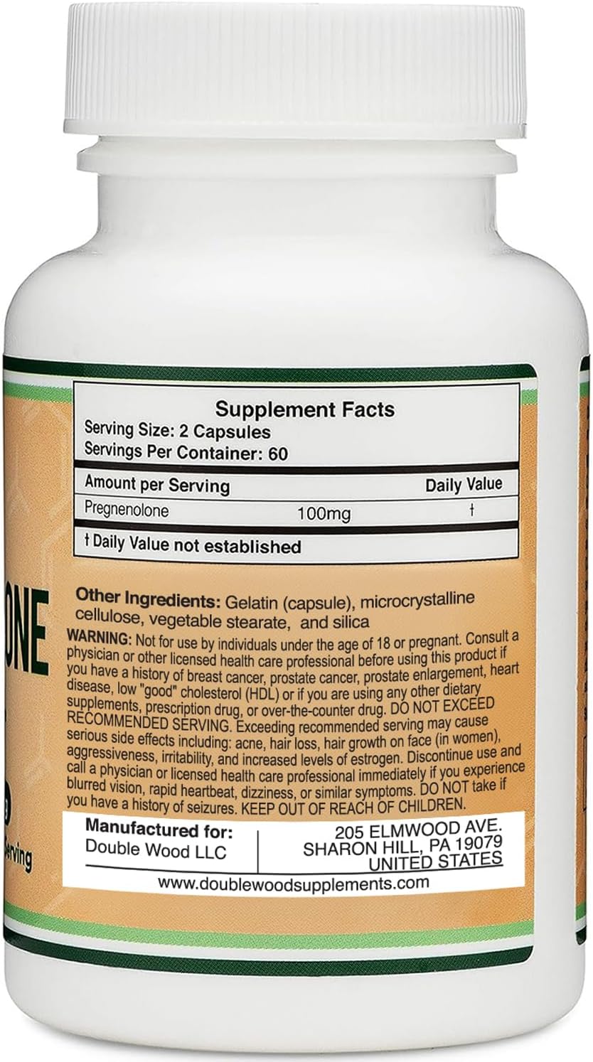 Pregnenolone 100mg per Serving – 120 Capsules (50mg per Capsule) - görsel 3