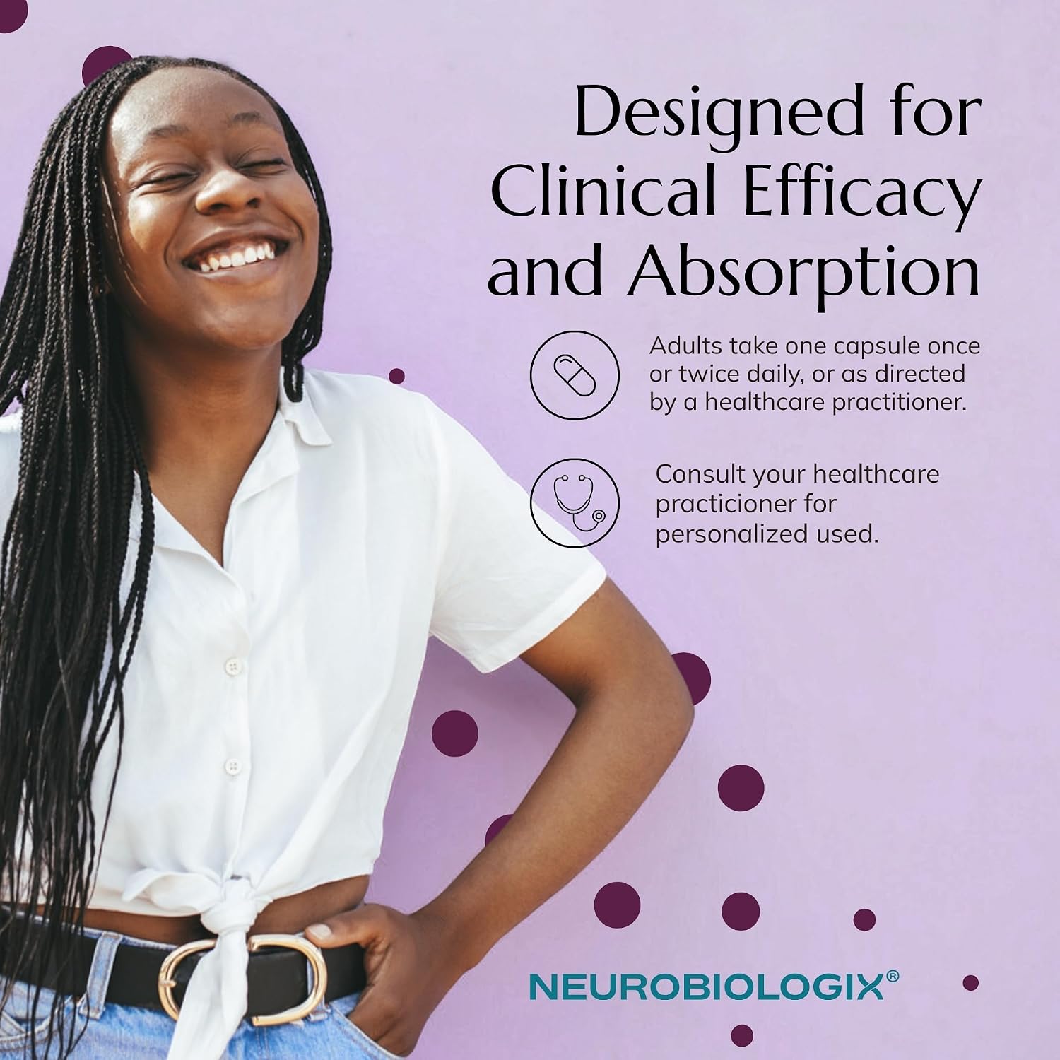 Neurobiologix D-Chiro Inositol 500 mg, High-Potency Inositol Supplement, Supports Metabolic Function & Hormone Balance, Dairy & Gluten-free, Non GMO, 60 Vegetable Capsules - görsel 8