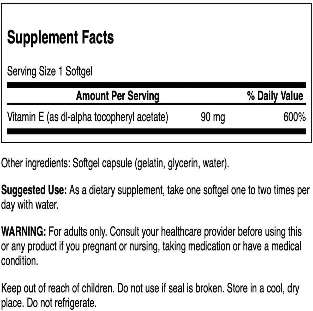 Swanson Vitamin E 200 IU (90 mg) 60 Softgels - görsel 2