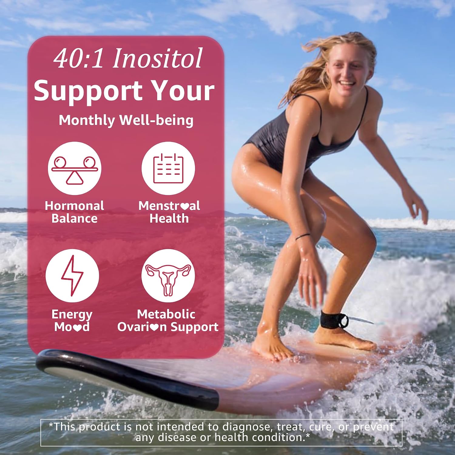 Nextdia Inositol Gummies with Evening Primrose Oil for Women - 40:1 Ratio Myo-Inositol 2000mg & D-Chiro Inositol 50mg with Vitamin D3, B6, B12 & Zinc, Sugar-Free, Vegan (60 Gummies) - görsel 4