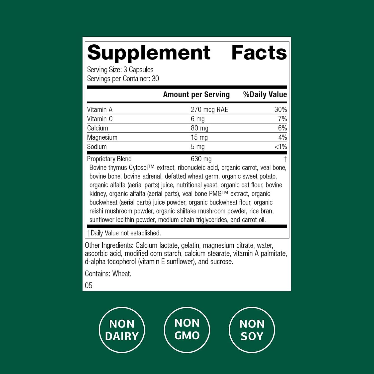 Standard Process Congaplex - Thymus Gland Support with Mushroom Powder (90 Capsules) - görsel 2