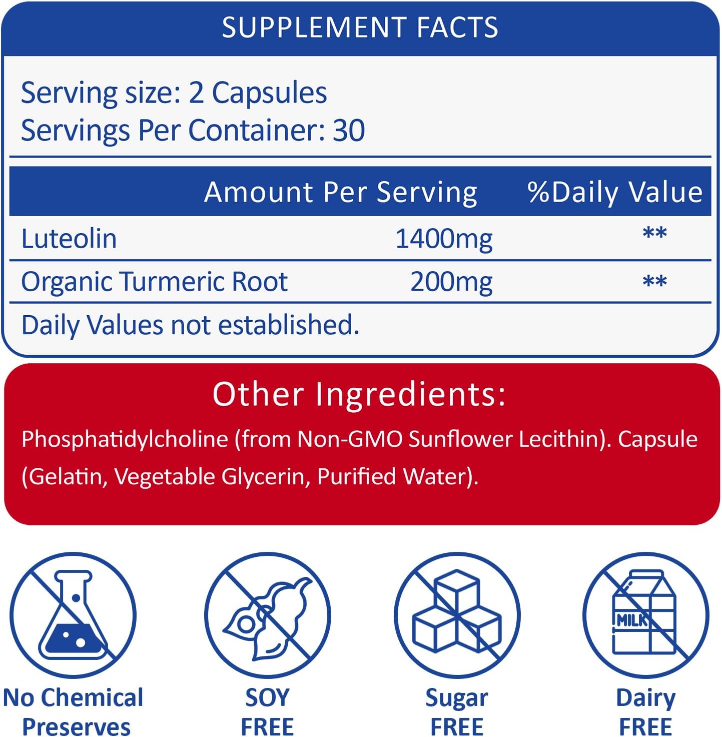 RimTuku 1400mg Liposomal Luteolin Supplement – Maximum Absorption, Potent Flavonoid Antioxidant for Cognitive Support – 240 Capsules - görsel 5