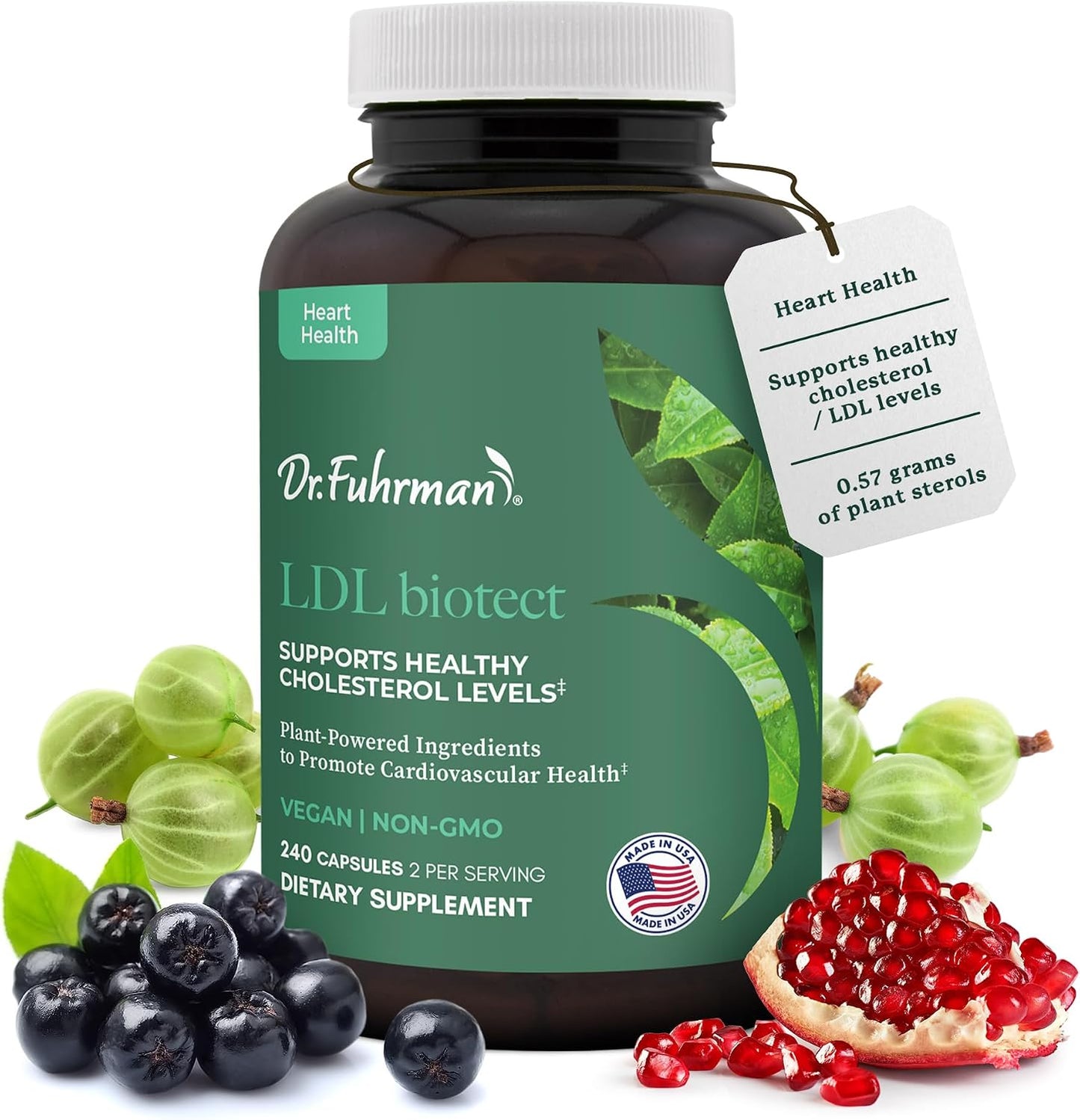 Dr. Fuhrman's LDL Biotect Cholesterol Lowering Supplement with Plant Sterols and Organic Extracts - 240 Capsules - görsel 1