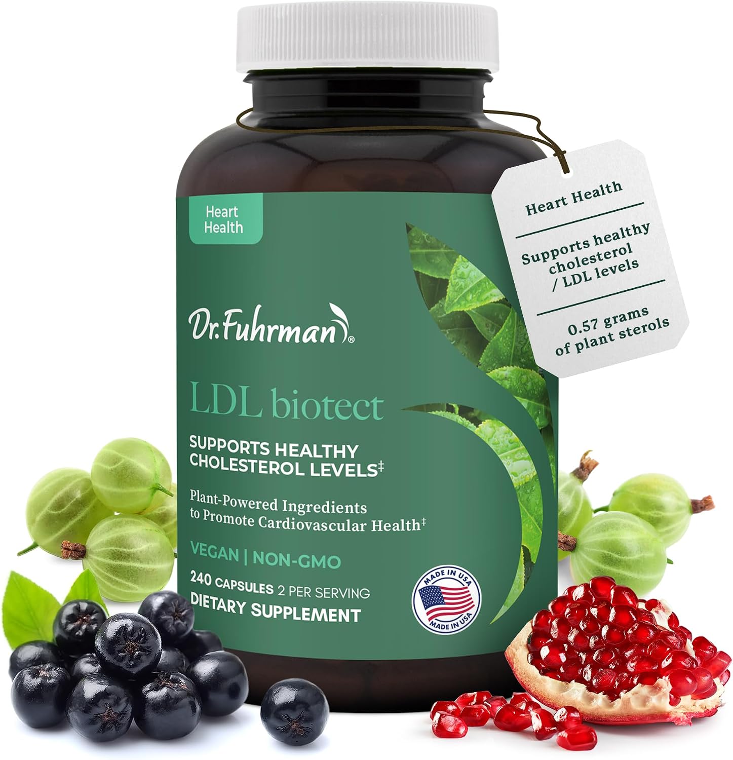 Dr. Fuhrman's LDL Biotect Cholesterol Lowering Supplement with Plant Sterols and Organic Extracts - 240 Capsules - görsel 1