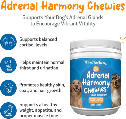 Pet Wellbeing Adrenal Harmony Chewies for – Encourage normal thirst and urination patterns — Adrenal imbalances – Image 2