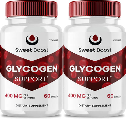 Sweet Boost Capsules, SweetBoost Glycogen Support Food Supplement, Maximum Strength SweetBoost Glyco Support Advanced Formula, SweetBoost Capsules, Sweet Boost Reviews (2 Pack)