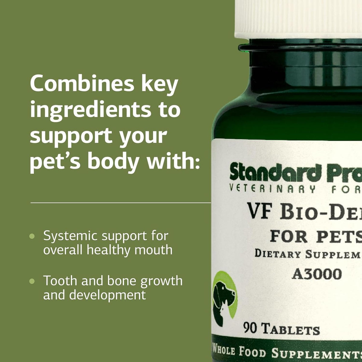 Standard Process VF Bio-Dent for Pets – Bone Growth & Healthy Tissue Support – Oral Health Supplement for Cats & Dogs – 90 Tablets - görsel 4