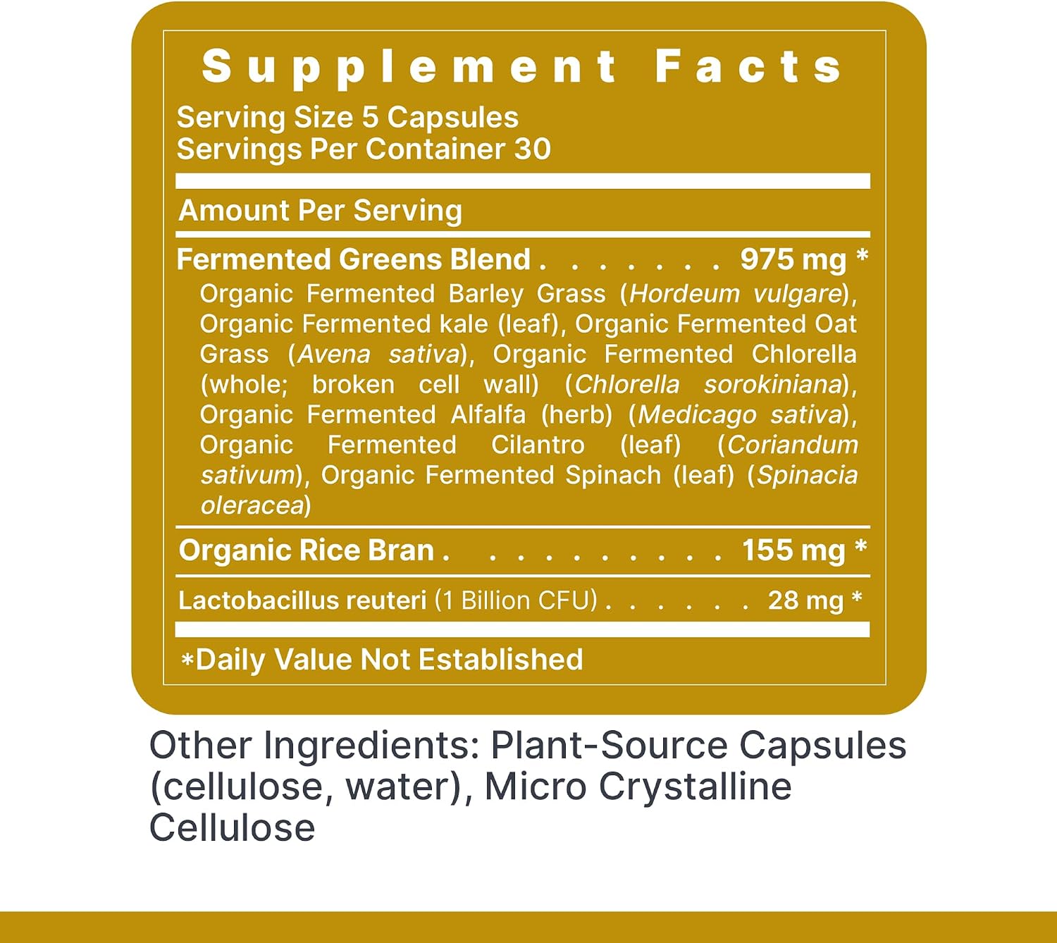 Premier Research Labs Probiotic Fermented Greens - Super Greens with Probiotics - 150 Capsules - görsel 6