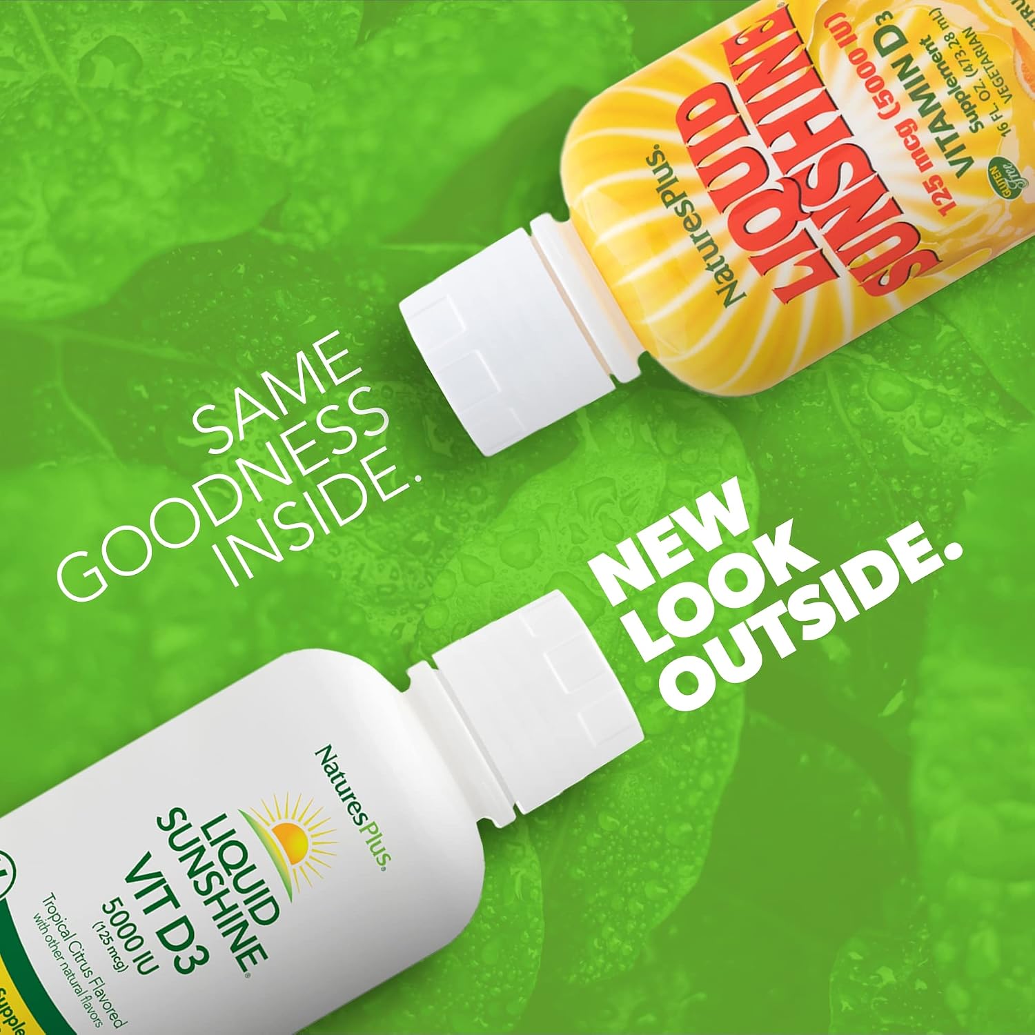 Nature's Plus Liquid Sunshine Vitamin D3 - Tropical Citrus - 5000 IU - 473 ml - görsel 2