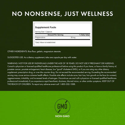 Swanson Super-Strength Pregnenolone 50 mg, 60 Capsules (2-Pack)