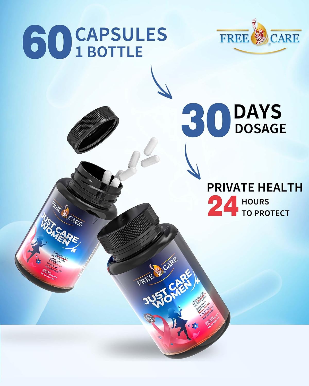 Probiotics for Women - 50 Billion CFU, 8 Strains, with Cranberry Extract, Prebiotics & Selenium, Gluten- and Dairy-Free, 60 Capsules - görsel 2