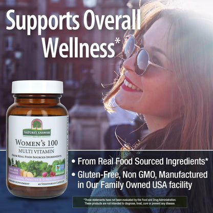Nature's Answer Women's 100, Multivitamin, 60 Vegetarian Capsules