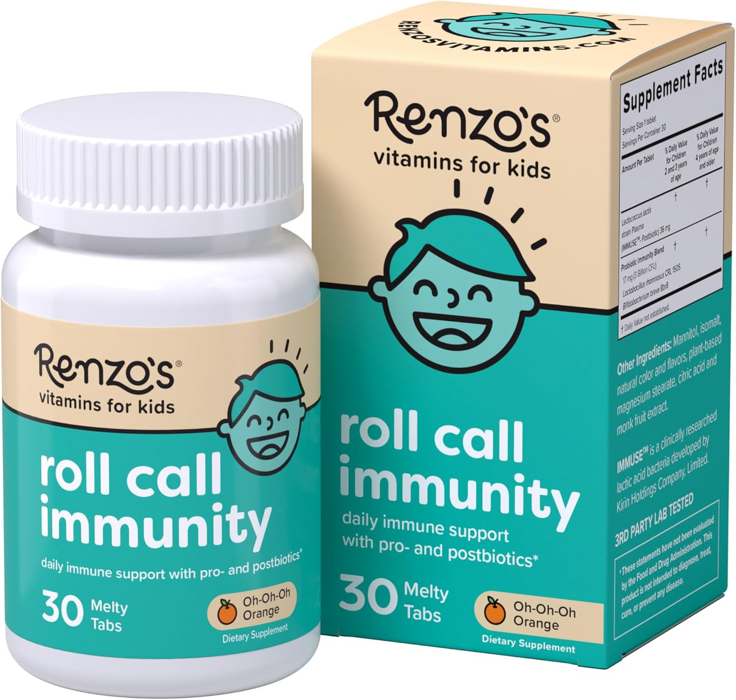Renzo's Invincible Kids Vitamin C with Elderberry – Sugar-Free Dissolvable Melty Tabs, Orange Flavour, 60 Count - görsel 8