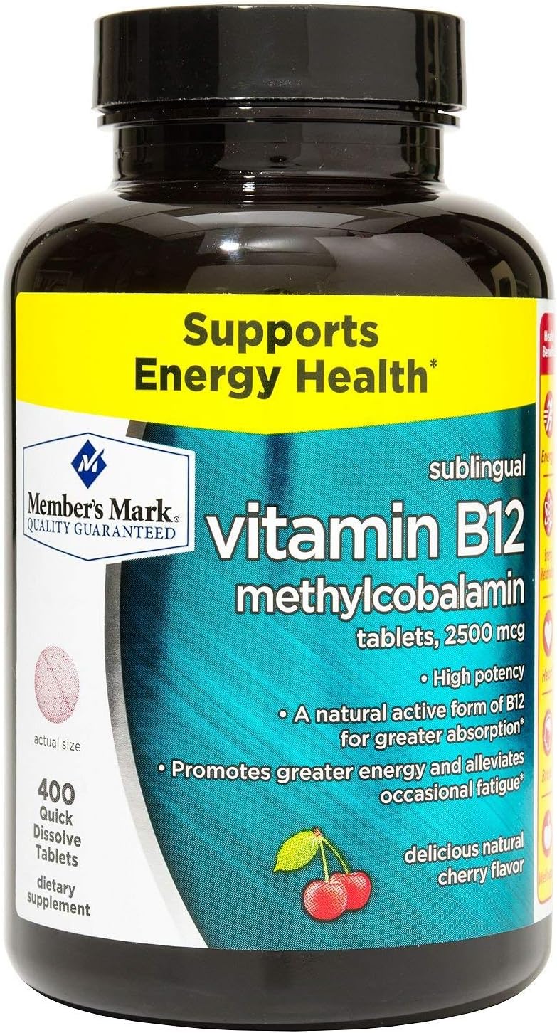 Member's Mark Sublingual Vitamin B12 5000mcg (300 Quick-Dissolve Tablets) - görsel 1
