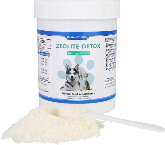 Natural Zeolite Detox Powder for Dogs & Cats – Digestive Health Support, Immune Support, Toxin Removal – Easy-Mix 311g Pet Supplement