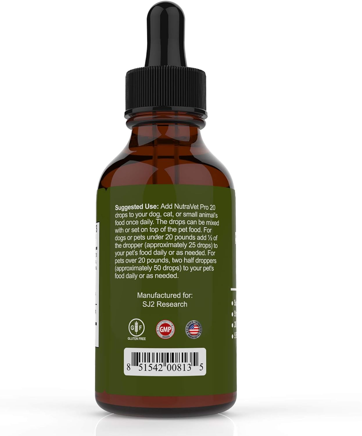 NutraVet Probiotics for Dogs and Cats - Liquid Digestive Enzyme Supplement with 20 Strains, 120 Servings - görsel 8