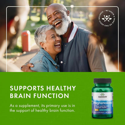 Swanson Super-Strength Pregnenolone 50 mg, 60 Capsules (2-Pack)
