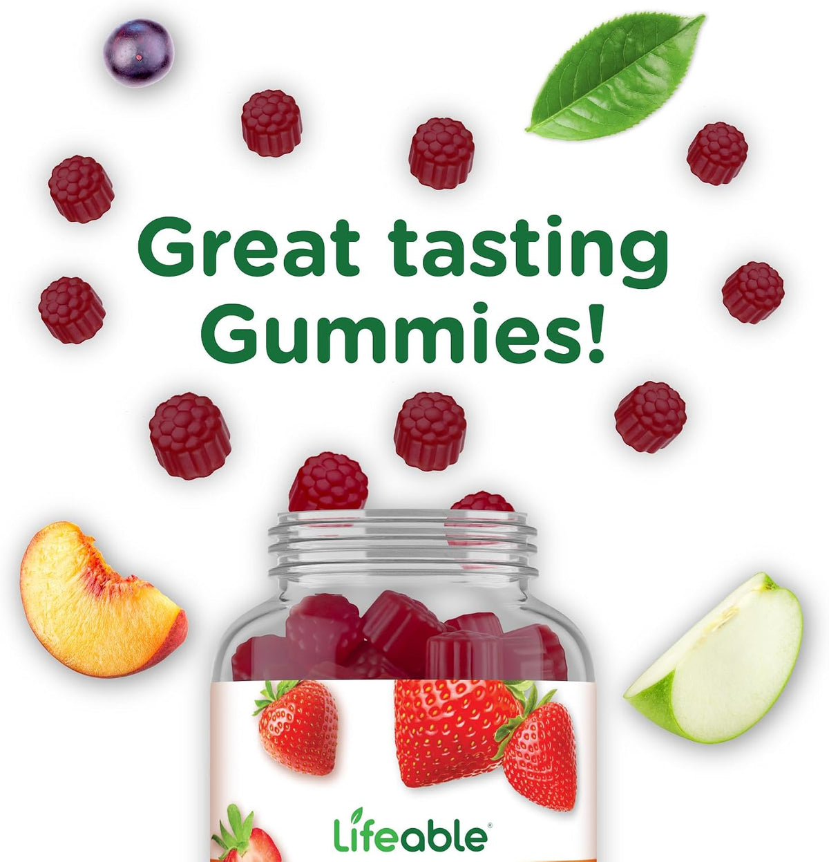 Lifeable Women's Multivitamin Gummy | with Vitamin A, C, D, E, Niacin, B6, Folate, B12, Biotin, Pantothenic Acid, Iodine, Zinc | Great Tasting Multivitamin for Women Gummies | 90 Gummies - görsel 7