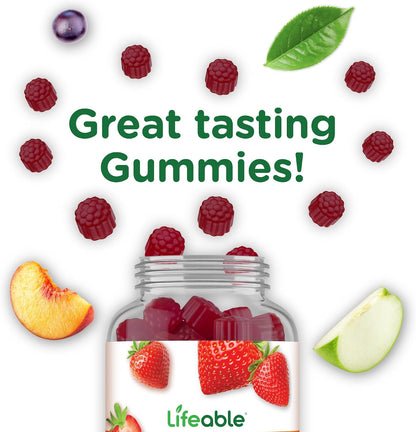 Lifeable Women's Multivitamin Gummy | with Vitamin A, C, D, E, Niacin, B6, Folate, B12, Biotin, Pantothenic Acid, Iodine, Zinc | Great Tasting Multivitamin for Women Gummies | 90 Gummies