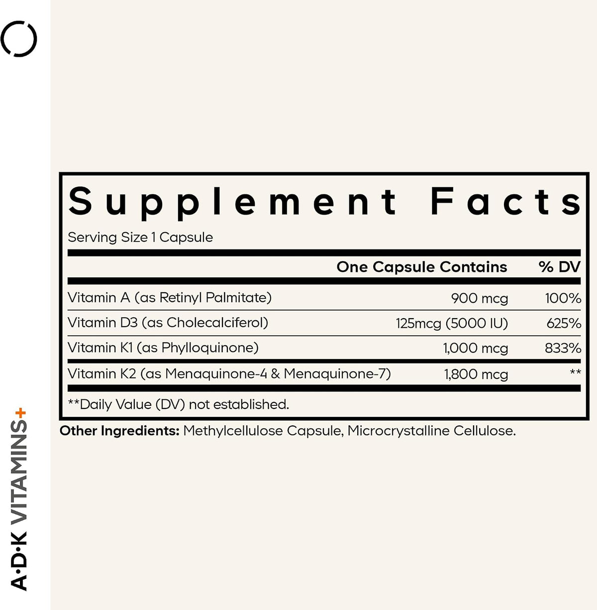 Codeage ADK Vitamins+ - Vitamin A, D3, K1 & K2 - 180 Capsules (6-Month Supply) - görsel 2