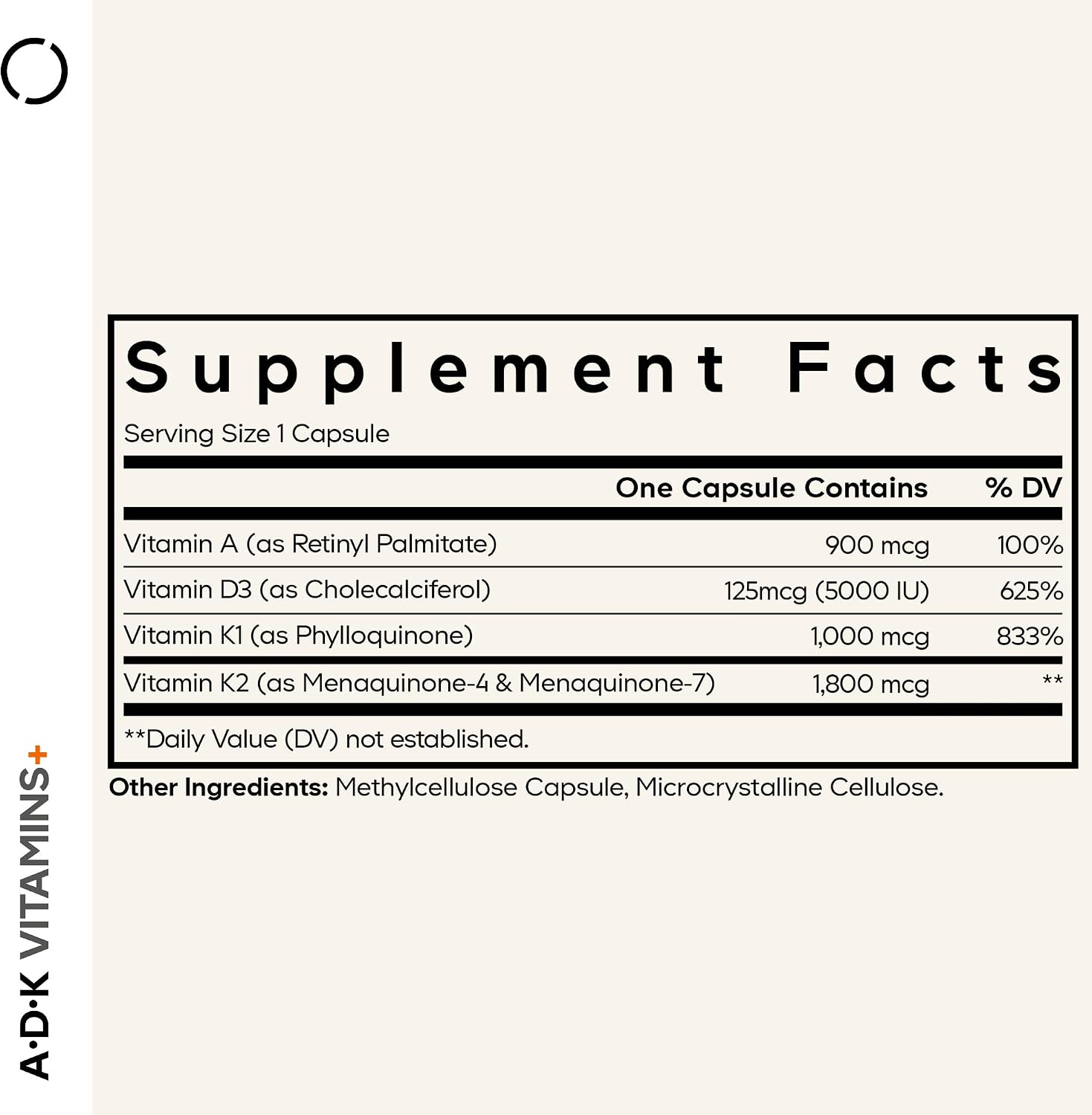 Codeage ADK Vitamins+ - Vitamin A, D3, K1 & K2 - 180 Capsules (6-Month Supply) - görsel 2