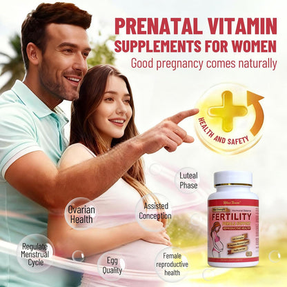 Wins Town Fertility Tablets – Prenatal Vitamin for Women, 60 Count