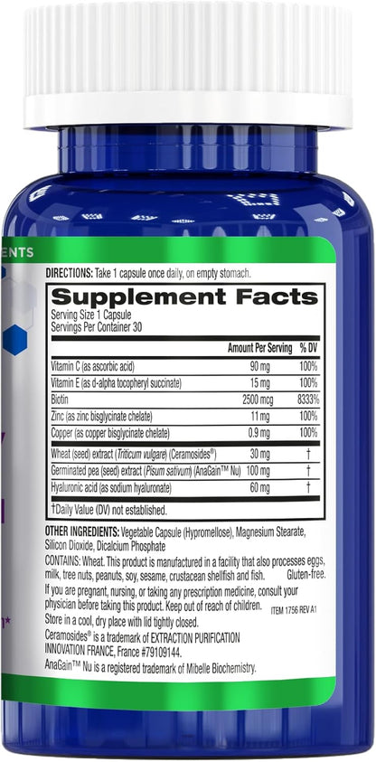 BioTrust Timeless Beauty Ceramide Booster – Hair and Skin Restoring Phytoceramides Supplement + Vitamin C, Vitamin E, Biotin, Zinc, Hyaluronic Acid – Potent Blend for Hair, Skin and Nails – 30 Capsules