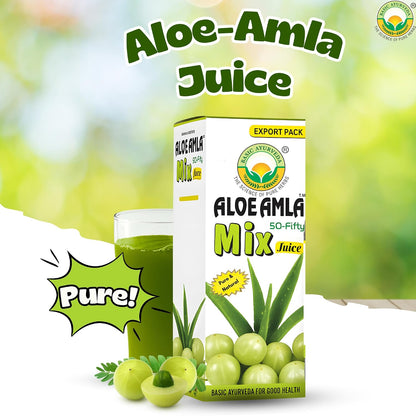 Basic Ayurveda Aloe Vera & Amla Herbal Mix Juice | 480ml