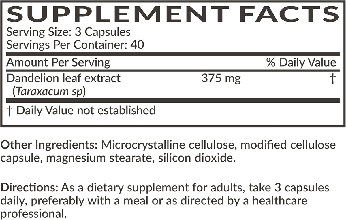 Futurebiotics Dandelion Extract Traditional Diuretic Herb, Non-GMO, 120 Vegetarian Capsules - görsel 6