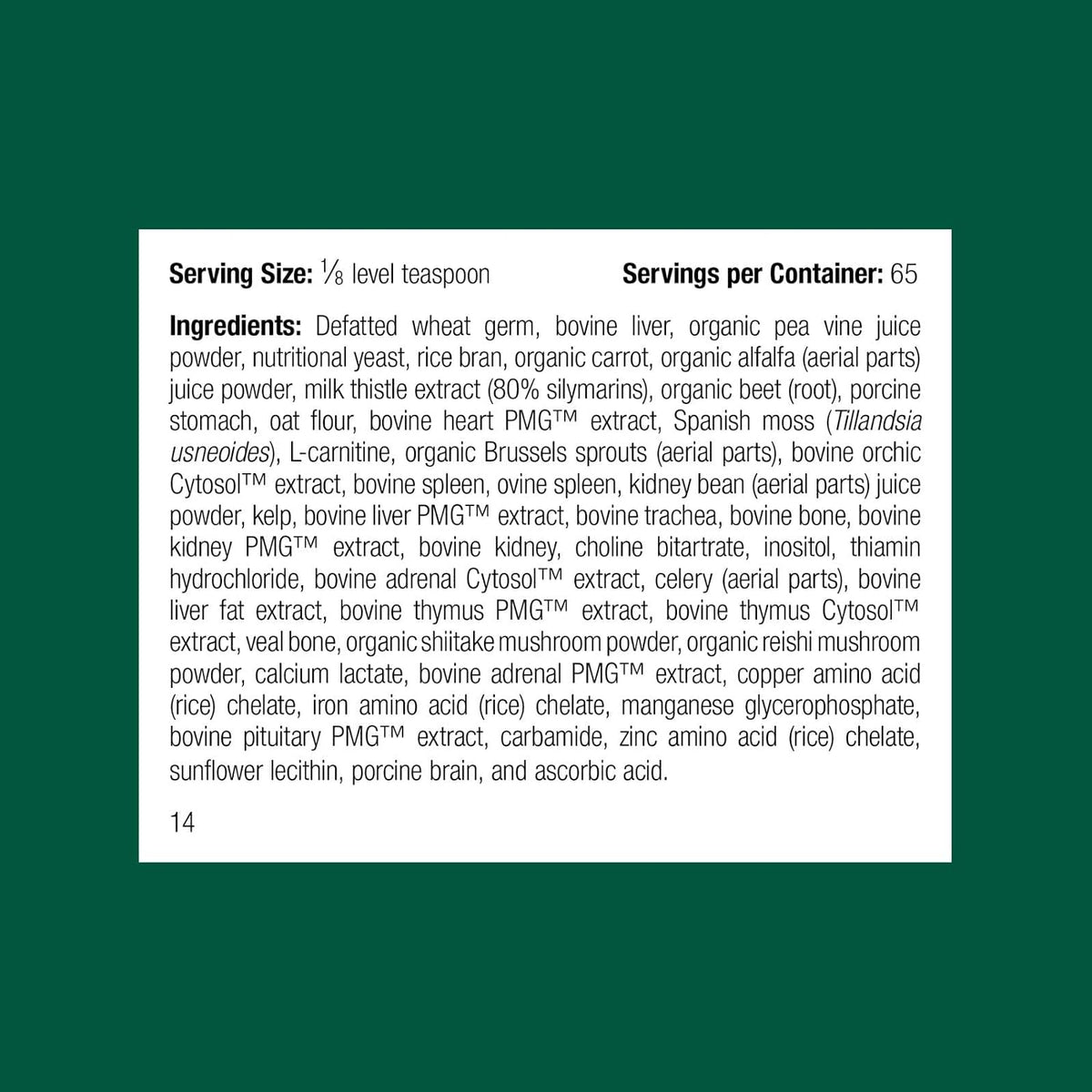 Standard Process Inc. Whole Body Multisystem Support Supplement for Dogs – Nutritional Powder for Daily Health Maintenance – 25 g - görsel 2