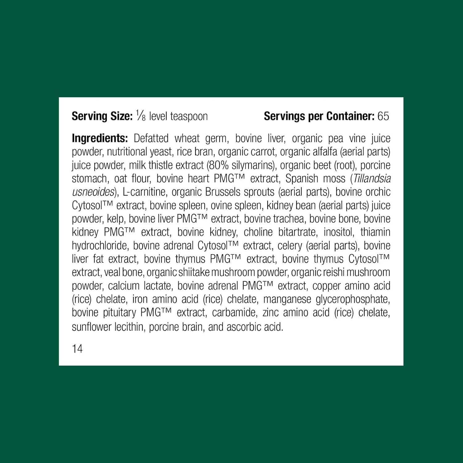 Standard Process Inc. Whole Body Multisystem Support Supplement for Dogs – Nutritional Powder for Daily Health Maintenance – 25 g - görsel 2