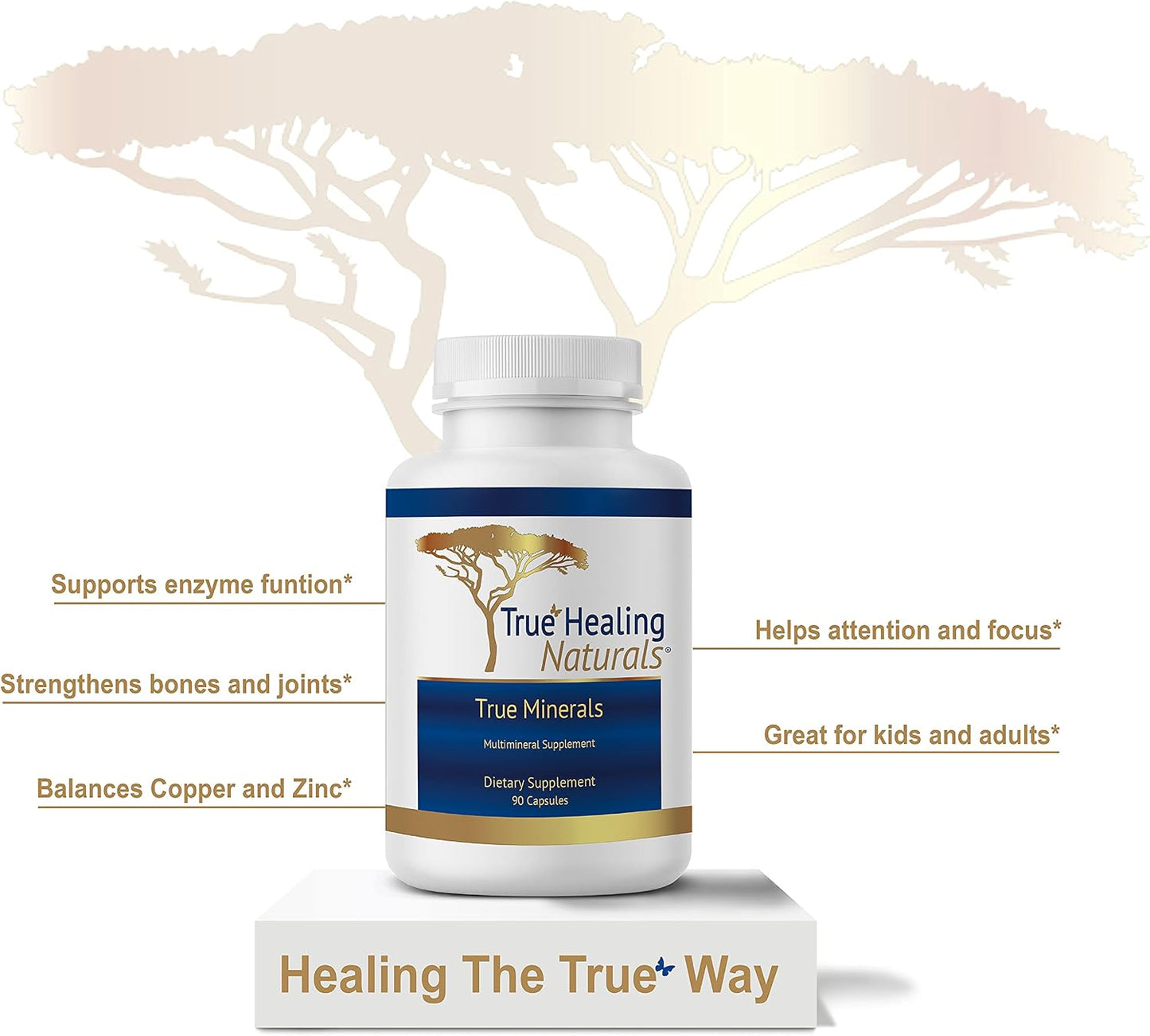 True Healing Naturals True Minerals Food Supplement – Multi-Mineral for Gut, Heart & Neural Health, 90 Vegetarian Capsules - görsel 5