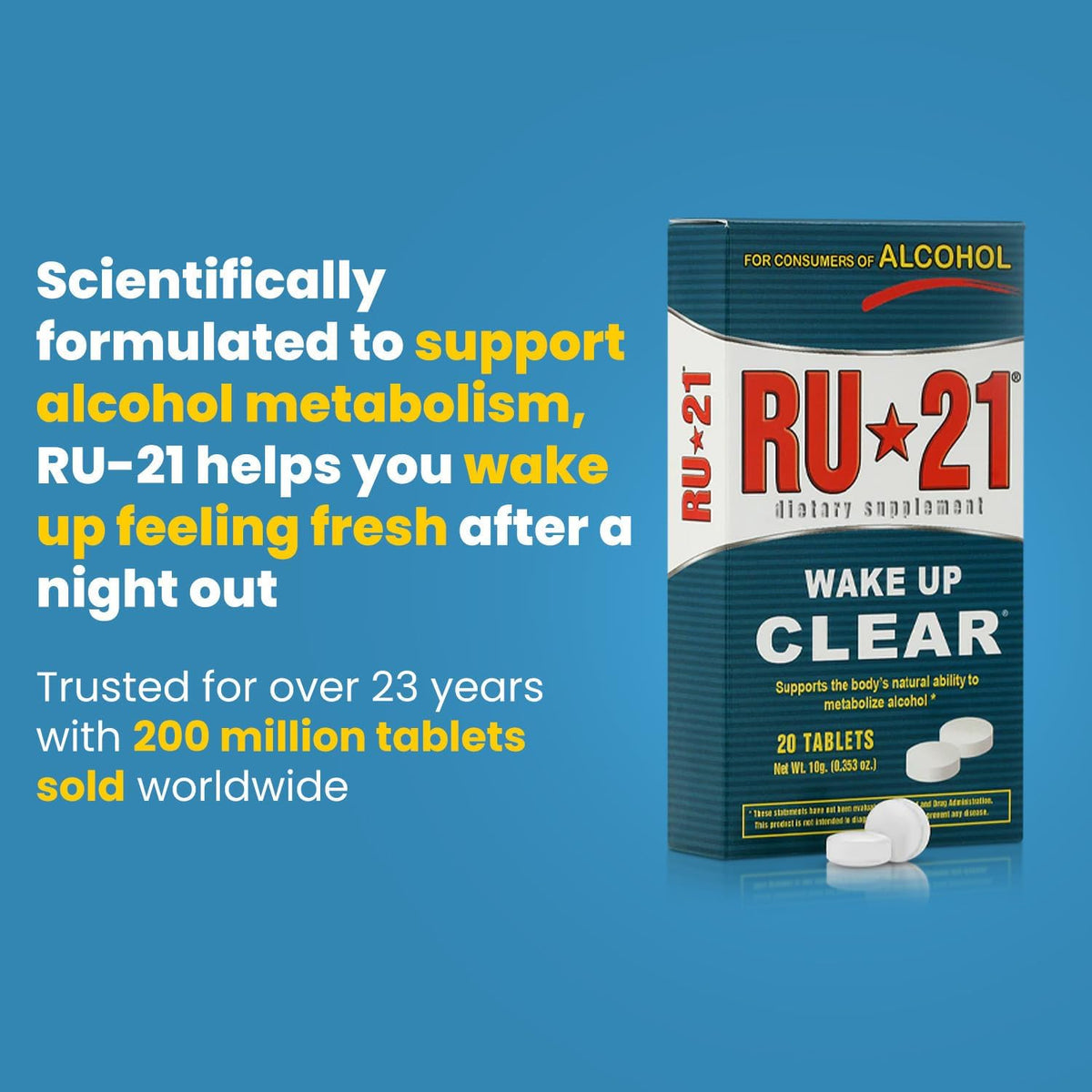 RU-21 – Alcohol Recovery Supplement with Succinic Acid (20 Tablets) - görsel 2