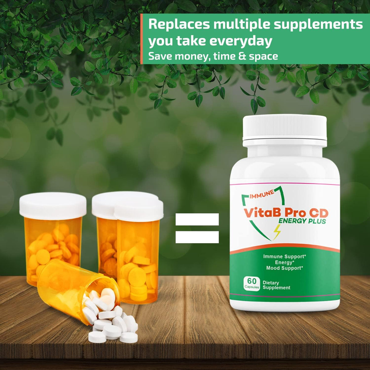 VitaB Pro CD Energy Plus - 6-in-1 Natural Energy & Immune Booster, Mood Balance - görsel 4